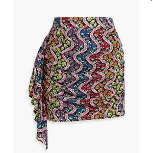 RHODE Hannah draped printed crepe mini skirt in Excellent Condition